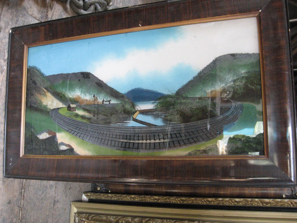 Collection of reverse glass paintings of Altoona horseshoe curve Image