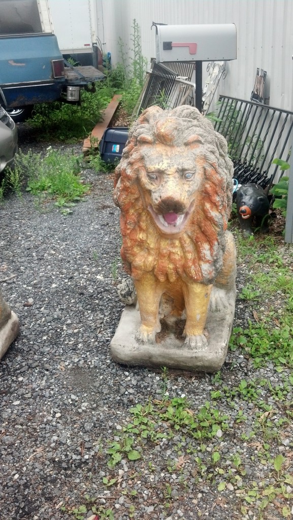 Concrete Lions Found Objects of Industry