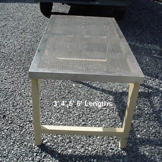 Perforated stainless tables